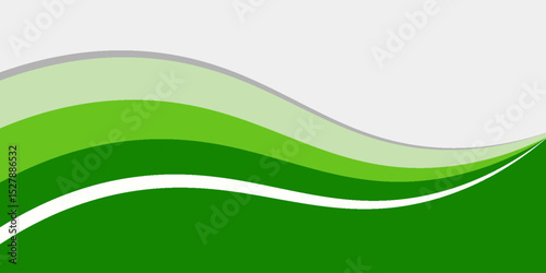 Abstract White and Green wave wide background banner