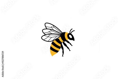 Honey bee icon vector silhouette vector illustration isolated on white background.