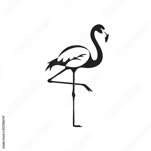 Elegant Flamingo Silhouette A Graceful Bird Illustration