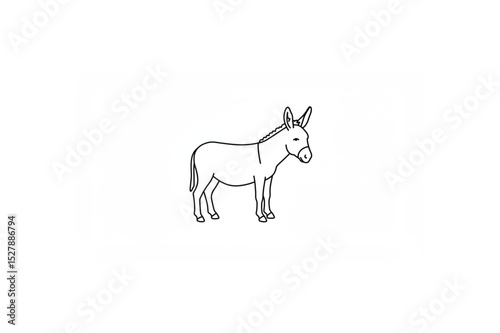 Donkey silhouette on white background. Donkey icon flat vector illustration design.