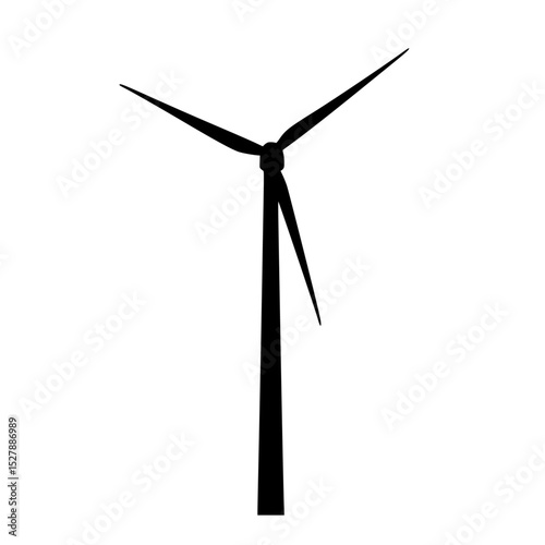 a black and white silhouette of a wind turbine black, icon, silhouette, wind farm, wind turbine, windmill , Generative art.