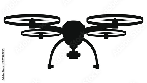 Vector Silhouette of a Drone/A clean, minimalist silhouette of a drone.