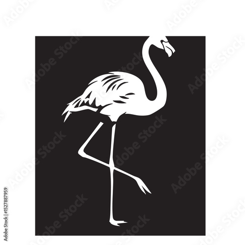 Elegant Flamingo Silhouette A Tropical Bird Illustration