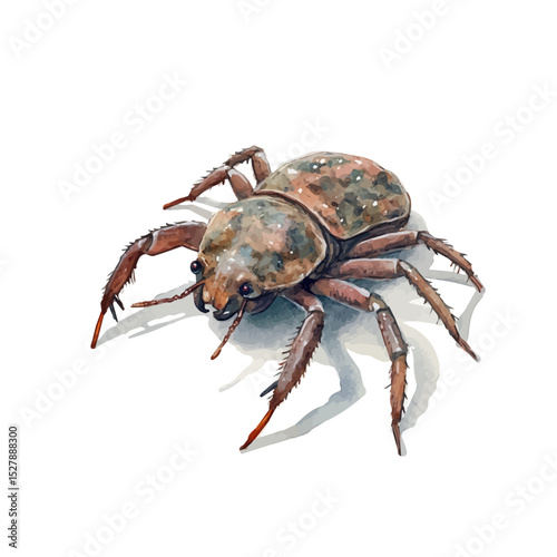 watercolor vector of Mite, high quality, isolated on a white background.