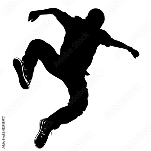black silhouette of a skateboarder jumping to catch a ball ball, basketball player, black, jump, man, person, silhouette, skateboarder , Generative art.