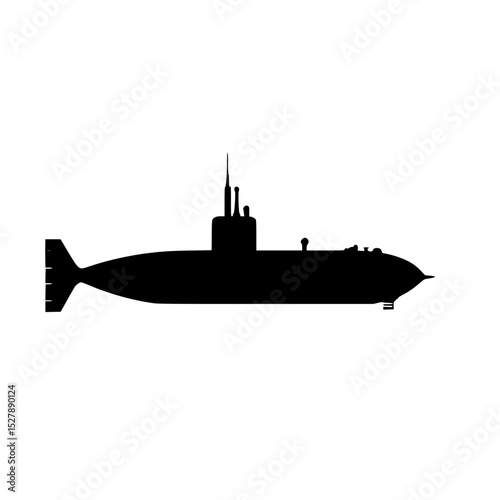 a black silhouette of a submarine on a white background black, ship, silhouette, submarine, water , Generative art.