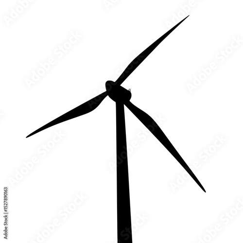 a black and white icon of a wind turbine black, icon, silhouette, wind turbine, windmill , Generative art.