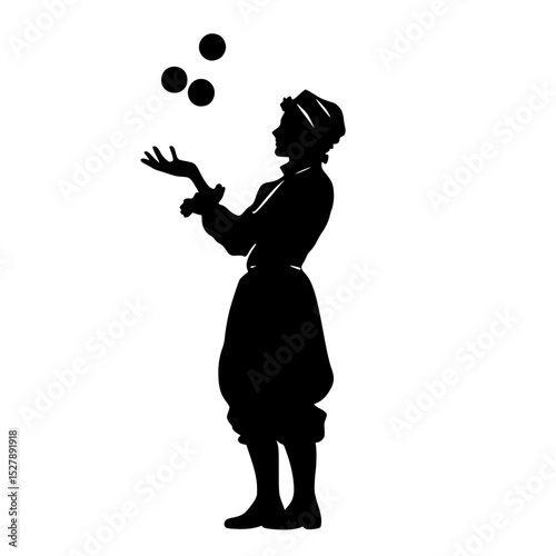 a black silhouette of a man throwing a ball to a woman ball, black, man, play, play with, silhouette, throw, woman , Generative art.
