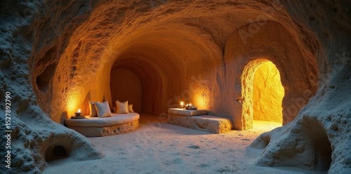 Cave home carved into cliffside, Matera, Italy, architectural photography, ancient city, cave house