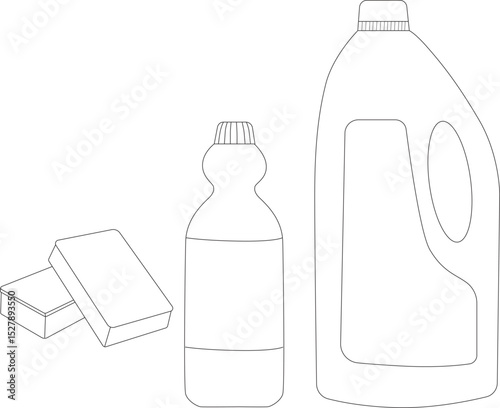 Illustration of detergent ready to be colored by children