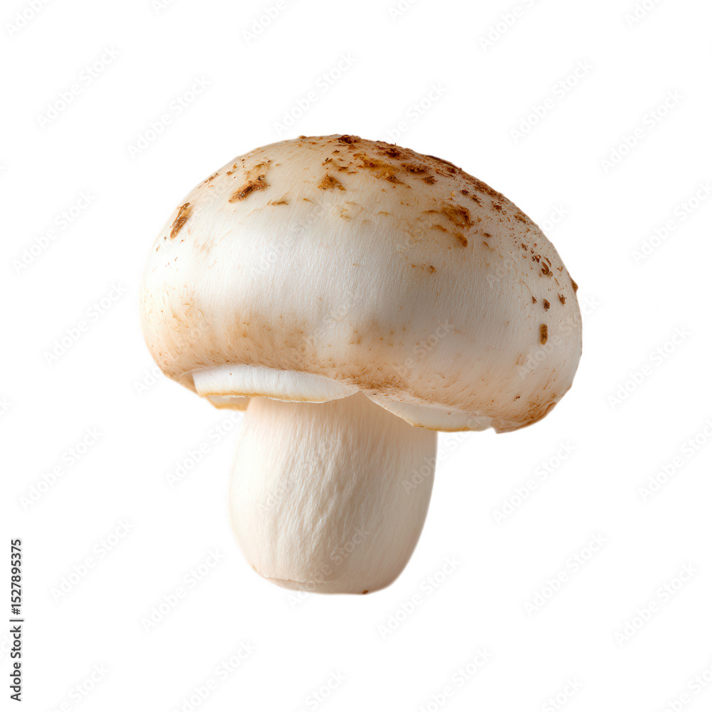 Single white button mushroom isolated on transparent background Single white button mushroom isolated on transparent background