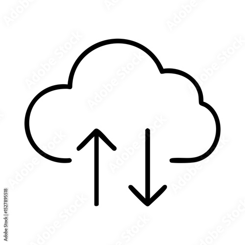 Cloud storage icon with upload and download arrows