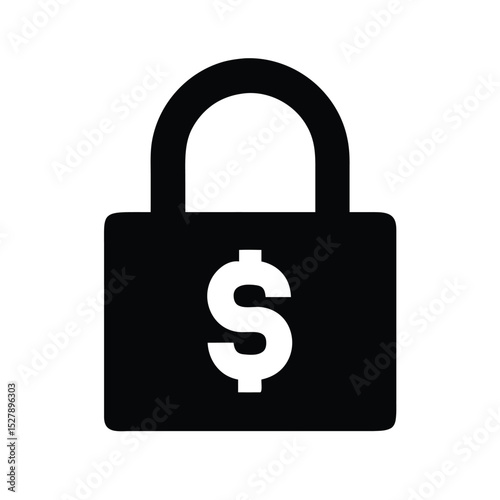 Fixed income, Lock dollar money icon set. Price Stability and Budget Lock Icons. Fixed Income and Economic Assurance Symbols with padlock and dollar symbol. Vector illustration.
