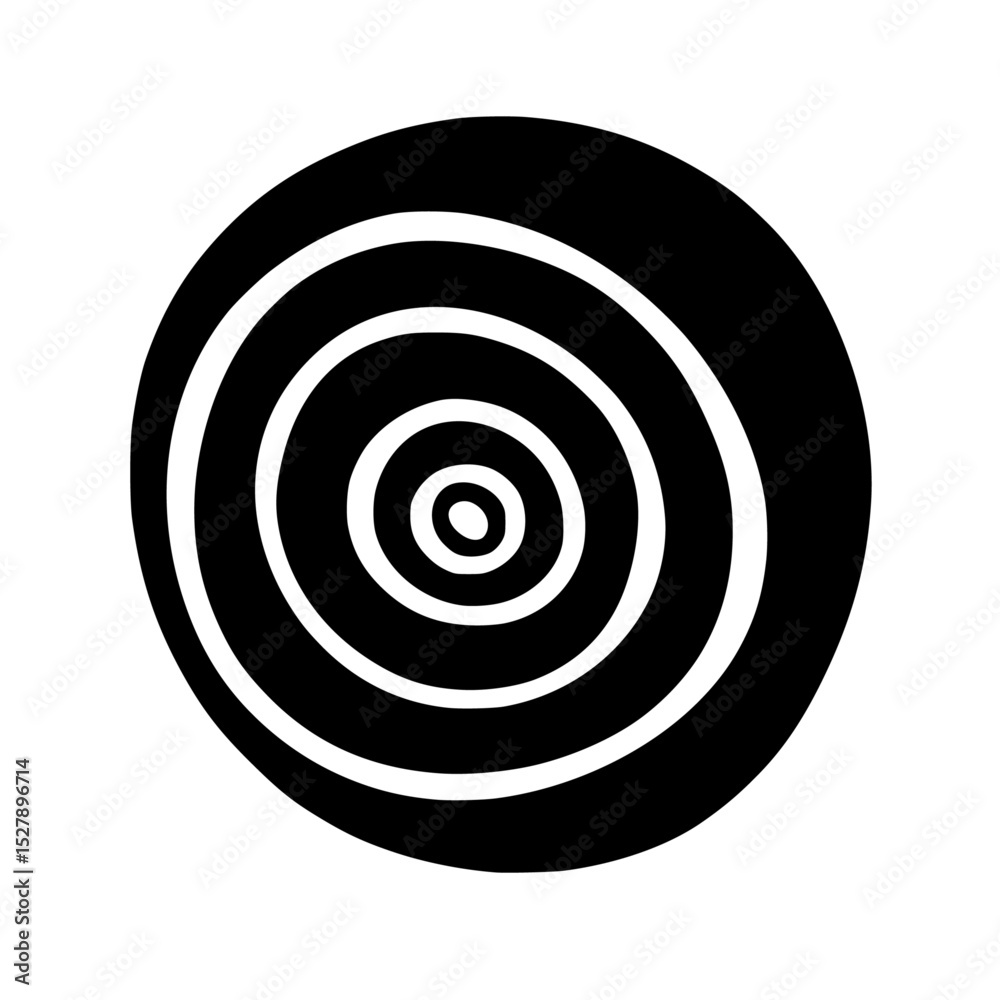 Naklejka premium a symbol of a spiral in a black circle black, circle, icon, spiral, symbol, white , Generative art.