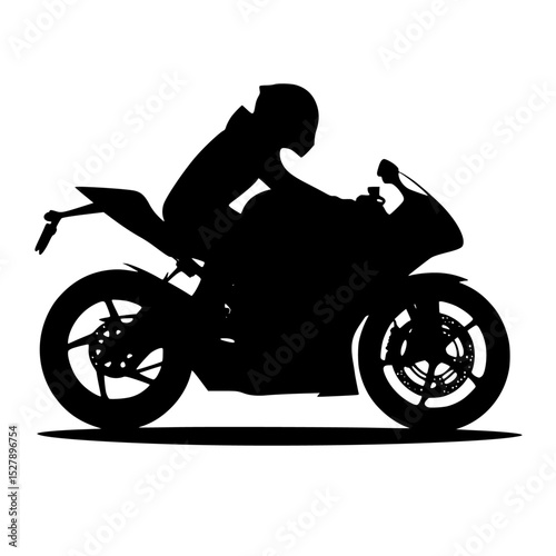 black silhouette of a man on a motorcycle black, man, motorcycle, ride, silhouette , Generative art.