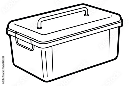 Durable Storage Container Rectangular Toolbox with Carry Handle