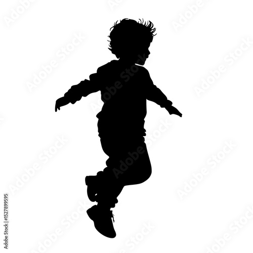black silhouette of a little boy jumping on a skateboard black, boy, child, jump, kid, little, silhouette, skateboard, young 