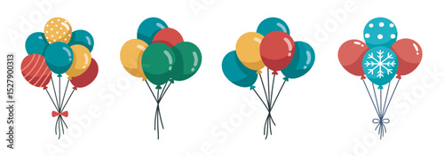 Colorful Bunch of Balloons Ready for a Celebration