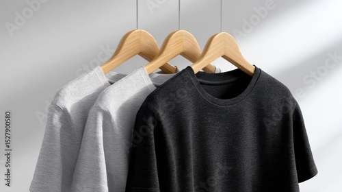 Realistic tshirt mockup isolated on a white background with soft shadows