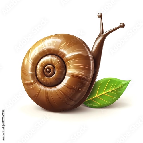 Shiny Snail with Leaf