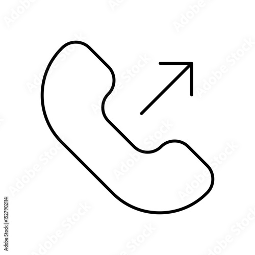 Outgoing Call Line Vector Symbol