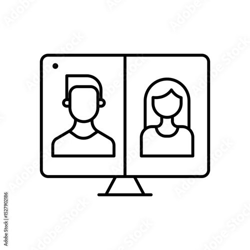 Video Call Line Vector Symbol