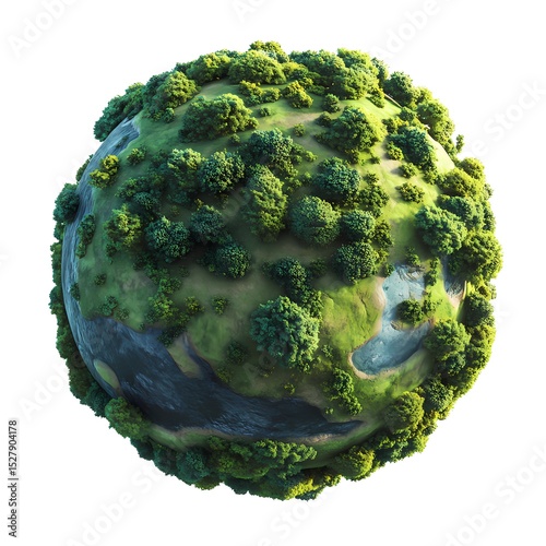 Lush Green Planet Sphere