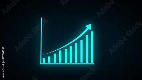 Business growth concept in graph chart showing marketing sales profit increasing to future target . growing business concept.4k video