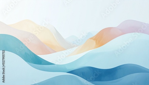 Abstract Pastel Mountain Landscape