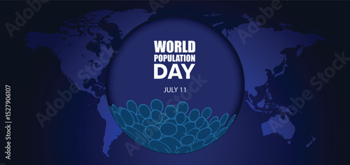 World Population Day July 11 vector poster