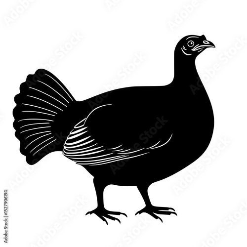 the black silhouette of a turkey on a white background illustration bird, black, icon, illustration, silhouette, stand, turkey 