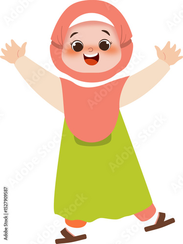 happy smiling girl hijab