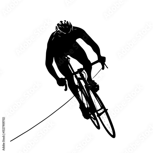 a black silhouette of a man riding a bicycle bicycle, bike, black, cyclist, man, person, ride, silhouette 