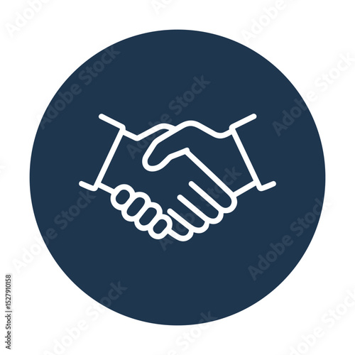 Handshake signifies agreement trust and partnership. Icon symbol illustration