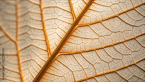 Intricate Macro Shot of Leaf Veins with Minimal Detail and High Resolution