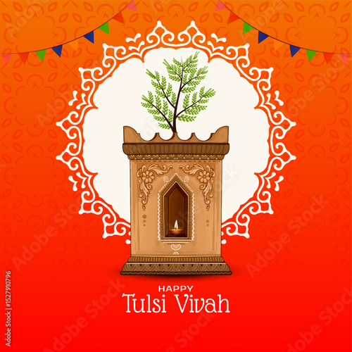 Happy Tulsi Vivah Indian festival background design