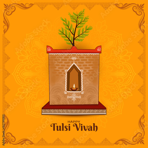 Happy Tulsi Vivah traditional Indian festival background