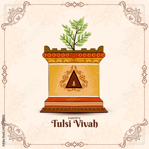 Happy Tulsi Vivah cultural festival background