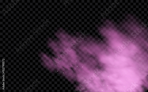 Pink powder dust with glittering shimmering swirls, shiny glitter design. Magical motion, sparkling lines on a black background.