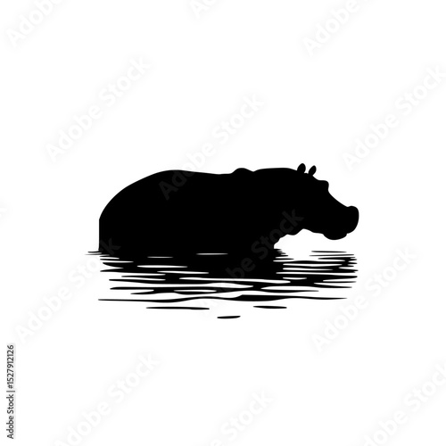 a black and white illustration of a silhouette of a bear with its head in the water bear, black, head, illustration, image, reflection, silhouette, water