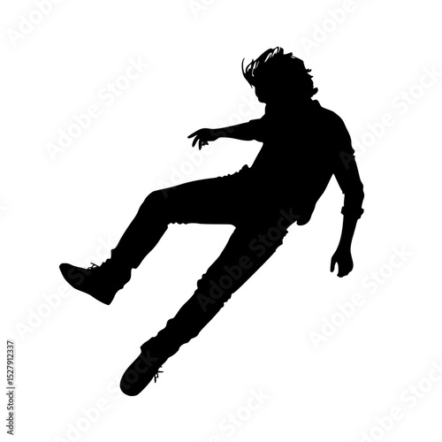 a black and white silhouette of a person jumping on a skateboard black, jump, man, person, silhouette, skateboard, skateboarder, snowboarder 