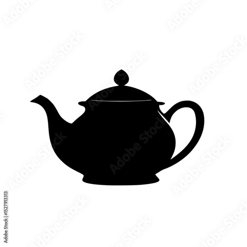a black silhouette of a teapot on a white background black, icon, silhouette, teapot