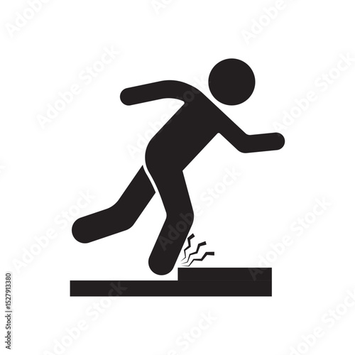 flat icon vector of person stumbling while walking