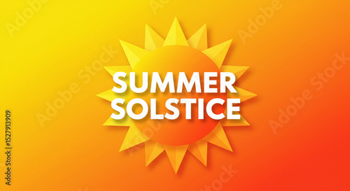 Summer Solstice Celebration Orange and Yellow Sun Graphic Design