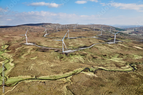 aerial photo of a wind farm...