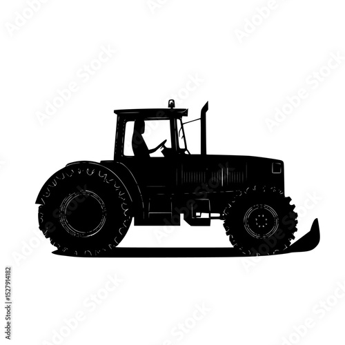 a black silhouette of a farmer on a white background black, drive, farmer, silhouette, tractor