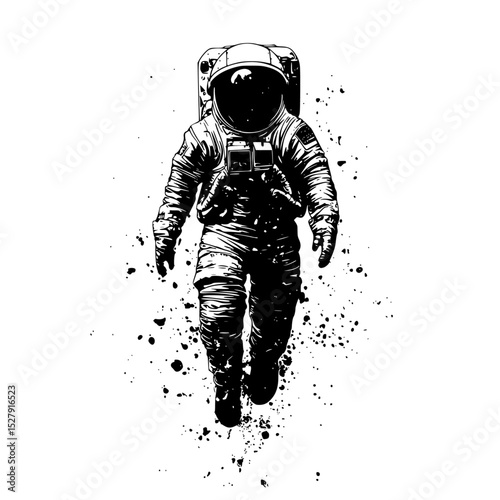 astronaut walking through the space by person art, astronaut, person, space, walk
