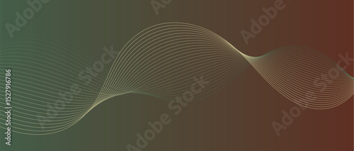 Abstract wave lines in cream-brown gradient on minimalist background. Futuristic and dynamic look, perfect for tech, digital, and modern design projects.