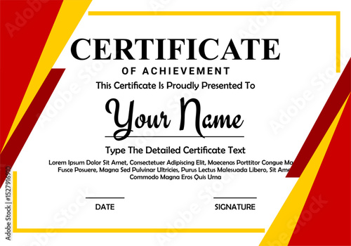 Modern Certificate Template Vector Design