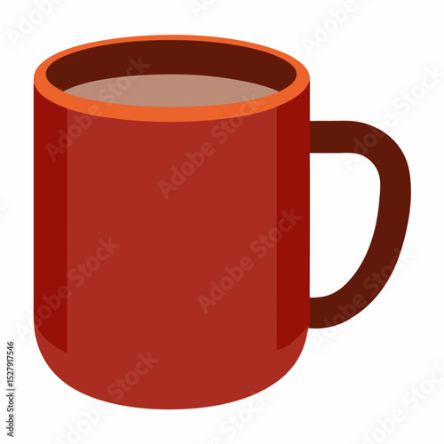 Red mug of hot chocolate drink illustration